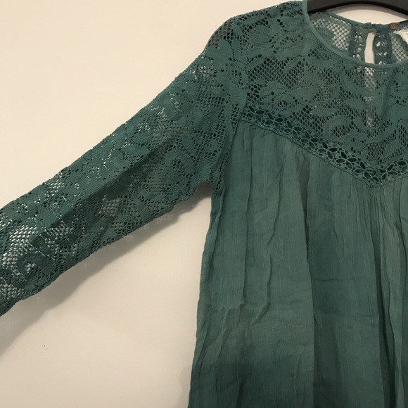 teal lace free people tunic - Picture 2 of 4